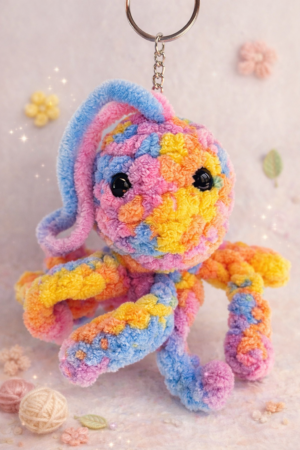 MULTICOLOUR OCTOPUS KEYCHAIN